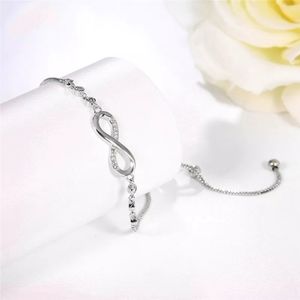 Infinity Eternity 925 Sterling Silver Bracelet